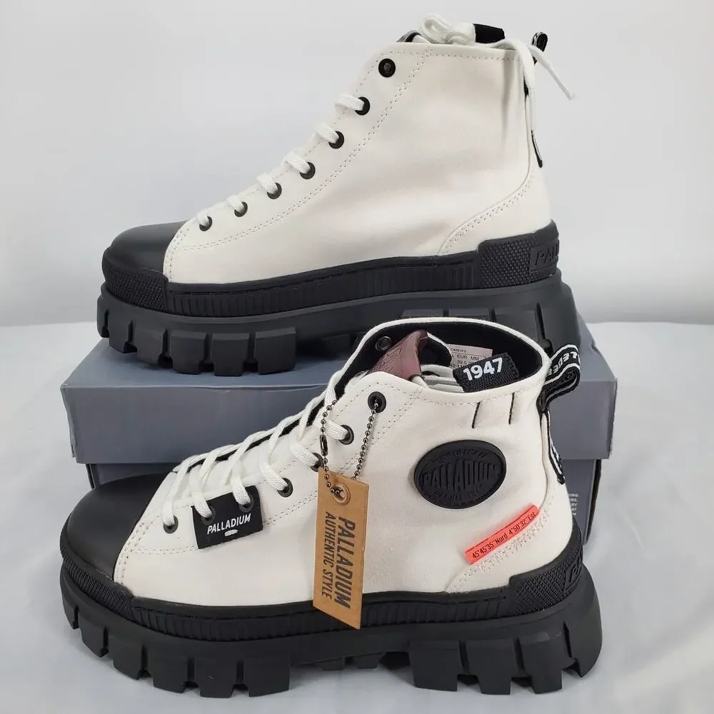 Palladium Womens 9 Revolt HI‎ TX Star White Platform Boot 97242-116-M New